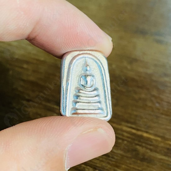 Thai Amulet Somdej Lek Lai Silver Mercury Wealthy Money Rich Small somporn