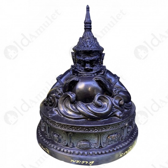 5inch Statue Thai Amulet Ra-Hu Wealthy Lucky Bronze Black Lp Key BE.2548