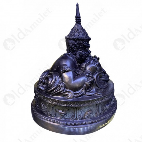 5inch Statue Thai Amulet Ra-Hu Wealthy Lucky Bronze Black Lp Key BE.2548