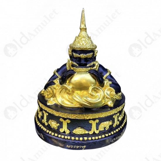 5inch Statue Thai Amulet Ra-Hu Wealthy Lucky Gold Paint Lp Key BE.2548