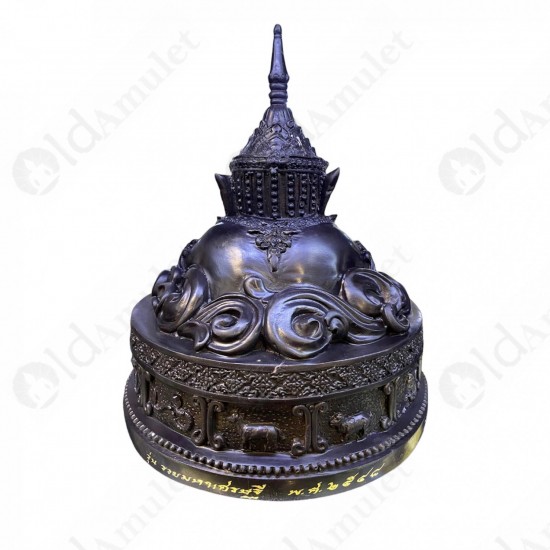 5.9inch Statue Thai Amulet Ra-Hu Wealthy Lucky Bronze Black Lp Key BE.2548