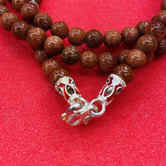 Brown Beads Necklace W-shape Hook For Thai Amulet Pendants Long-30cm