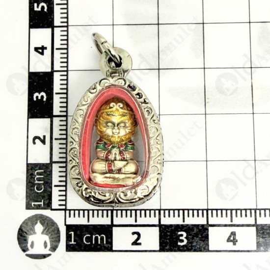 HaNuMan Monkey Wukong Lp Amnard Be.2564 SATIN + COLOR Thai Amulet Wealthy Rich