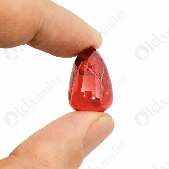 Red Lotus Naga-eye Thai Holy Real Amulet Gemstone 100% Authentic Size-M