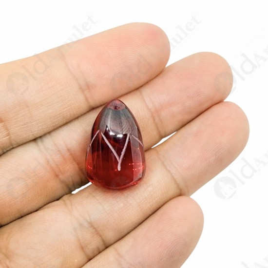 Red Lotus Naga-eye Thai Holy Real Amulet Gemstone 100% Authentic Size-M